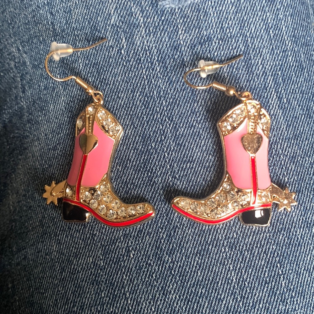 Cowboy boot earrings
